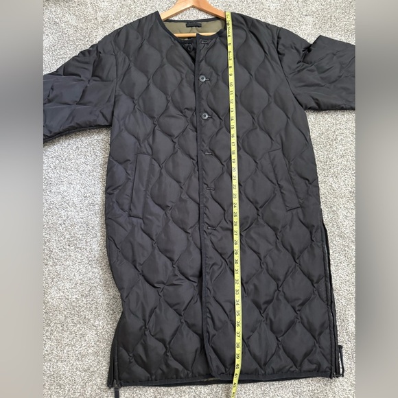 Taion Long Military Crew Neck Quilted Coat – Black (Size XL) | Lightweight, Warm - Picture 7 of 12